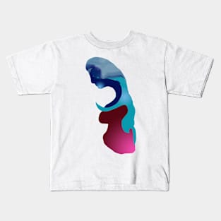 Blue Haired Woman Kids T-Shirt